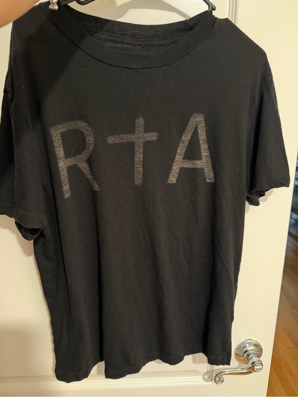 RtA Black R+A Logo Crew T-Shirt